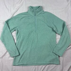 Eddie Bauer Fleece Pullover Womens Fleece 1/4 Zip Long Sleeve Green Sz M